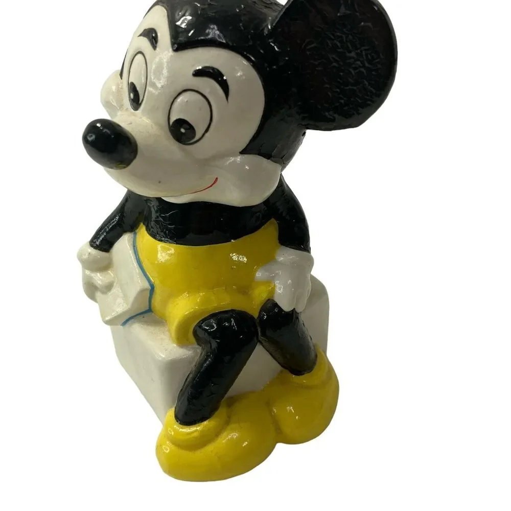 Walt Disney Mickey Mouse with Book Schmid Japan Porcelain Figurine‎ Vtg